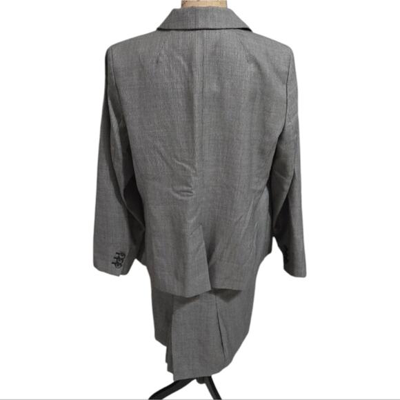 Talbots Wool Blend Houndstooth Skirt Blazer Suit Plus Size 12 W - Picture 3 of 14